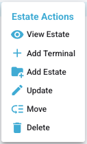 Estate Actions menu