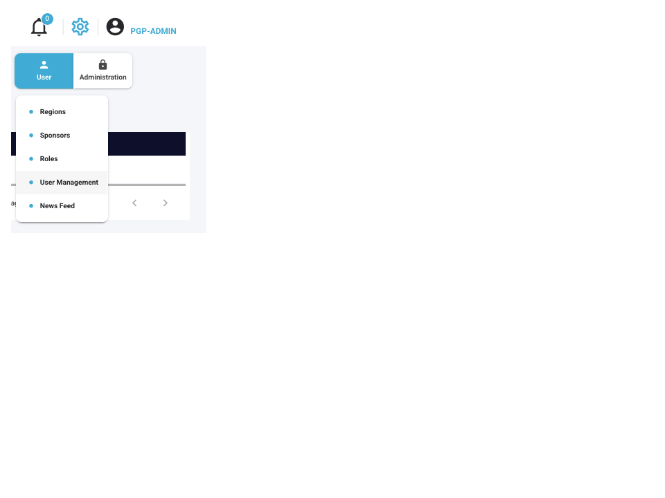 User navigation menu with User Management highlighted